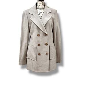 Vintage St John Size L (10) Herringbone Knit Jacket Classic Made in USA